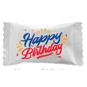 Hard Peppermint Balls In A Happy Birthday Wrapper