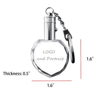 2D Crystal Custom Keychain