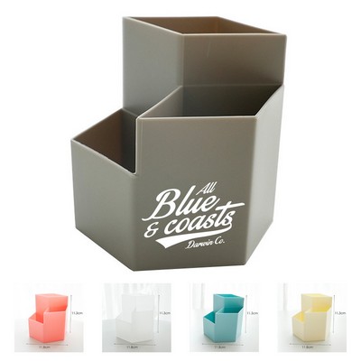Hexagonal Plastic Pen Holder