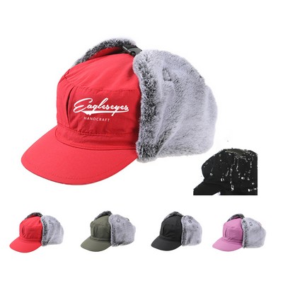 Winter Baseball Hat with Earflap