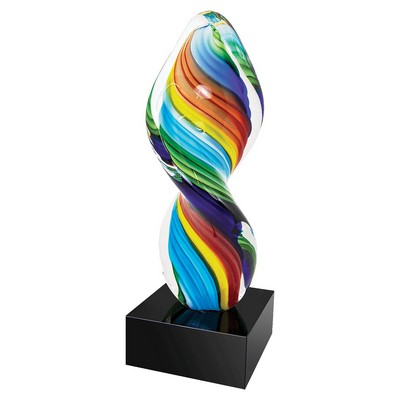 10 1/2" Rainbow Twist Art Glass