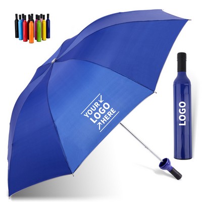 Wine Bottle-shaped Folding Umbrella