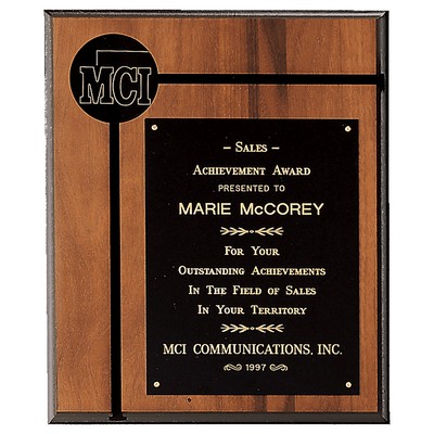 American Walnut Plaque w/ Brass Plate and Disc