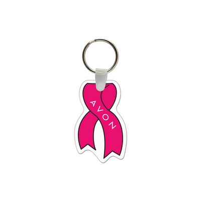 Ribbon Shaped USA Made Vinyl Keychain