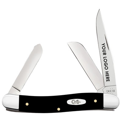 Smooth Black Synthetic Medium Stockman Pocket Knife