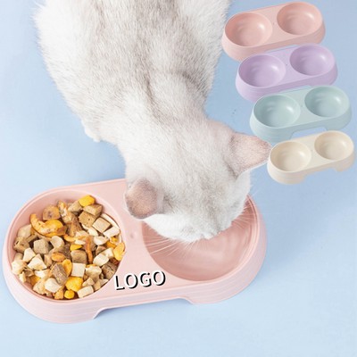 Pet Double-Bowl Cat Feeder