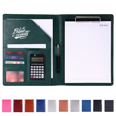 A4 Leather Portfolio Notepad Folder