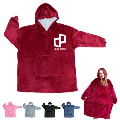 Oversized Homewear Flannel Hoodie