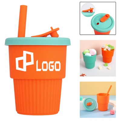 Heat Resisting Silicone Water Cup W/ Removable Straw