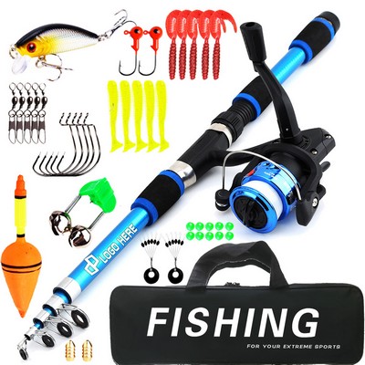 70.86" Super Short Rod Kids Fishing Rod Set