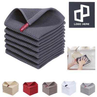 9.8 X 9.8" Cotton Waffle Kitchen Towel