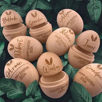 Customizable Wooden Easter Eggs Shell