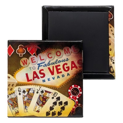 3" Square Button Magnet