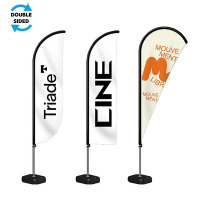 11' Custom Advertisement Feather Flag Kit Double Sided W/Cross Base