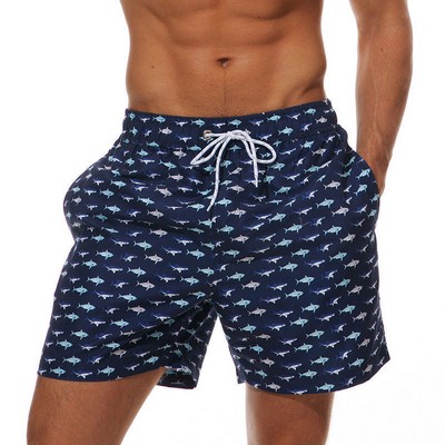 Men's Quick Dry Beach Shorts with Two Sides Pockets and Mesh Lining