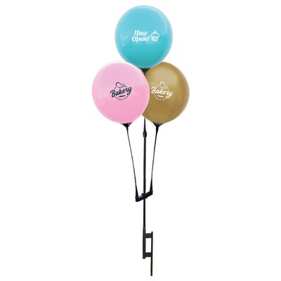 Custom Reusable Balloon Cluster Kit With Ground Spike / Three Balloons