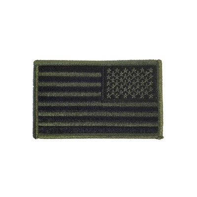 Subdued Green Reverse Us Flag Emblem E05