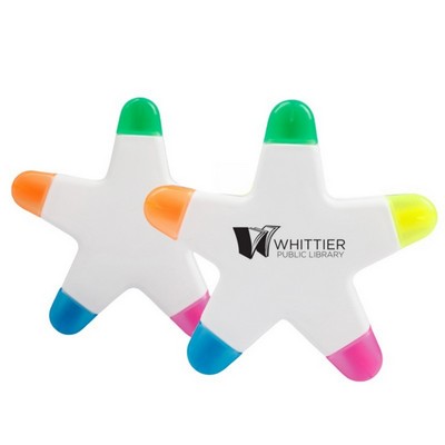 Five Color Star Shaped Highlighters
