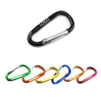 2" Custom Small Aluminum Alloy D Shape Carabiner Keychain Hook