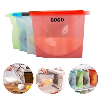 Food Grade Leak Proof 1000ml Measuring Silicone Storage Bag