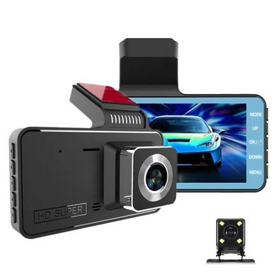 Dual Dash Cam 4" FHD 1080p Car Camera with Touch Screen