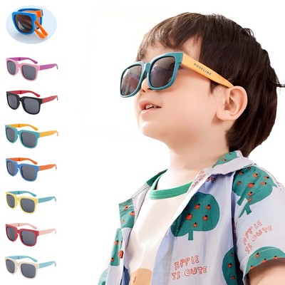 Foldable Polarized Sunglasses for Kids Girls Boys UV Protection