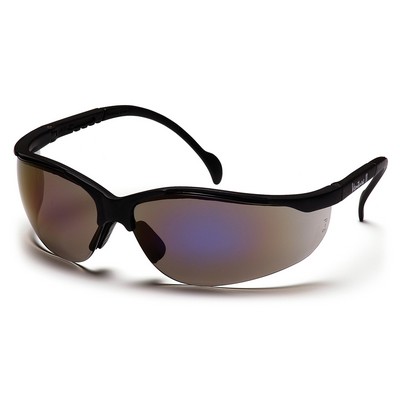 Venture II Safety Glasses, Black Frame with Mirrored Lens