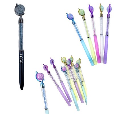 Globe Crystal Neutral Creative Sparkling Ballpoint Pen