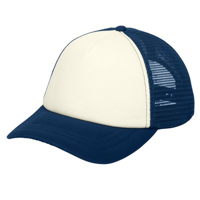 Port Authority 5-Panel Twill Foam Trucker Cap.