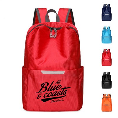 Zipped Waterproof Backpack with Side Pocket