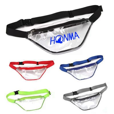 Clear Transparent PVC Fanny Pack W/Zipper Pocket