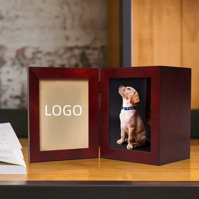 Rectangular Wooden Pet Urn W/Photo Frame