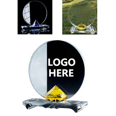 Crystal Diamond Shaped Award Trophy