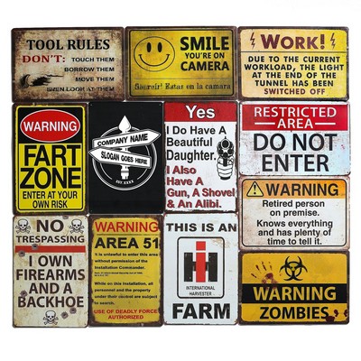 8" x 12" Retro Vintage Warning Metal Tin Sign