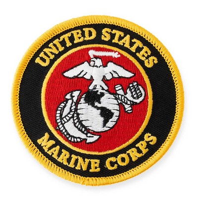 Officially Licensed U.S.M.C. Round Logo Embroidered Patch - Velcro