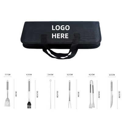 9Pcs Stainless Steel Barbecue Tool Set W/ Case