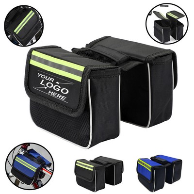 Hard Shell Bike Top Tube Bag, 3-in-1 Easy Install Large Capacity Bicycle Saddle Bag.