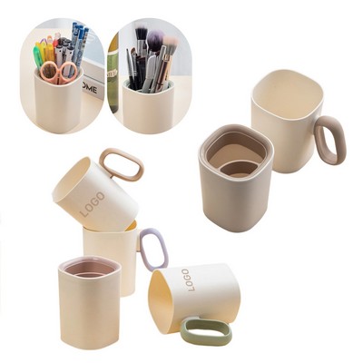Portable Plastic Toothbrush Cup with Handle