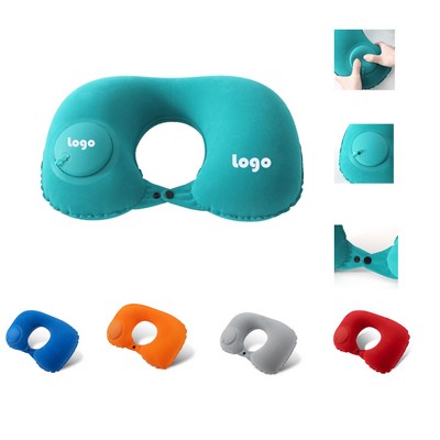 U-Shaped Portable Inflatable Travel Neck Pillow