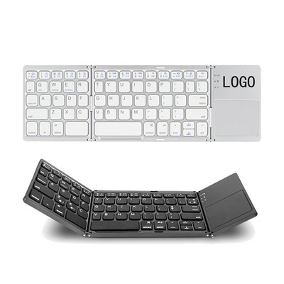 Ultra-Thin Wireless Triple-Fold Bluetooth Keyboard With Touchpad