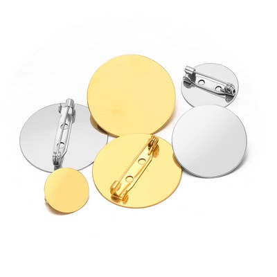 1" Round Stainless Steel Lapel Pin