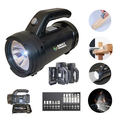 LED Flashlight Household Tool Kit Set