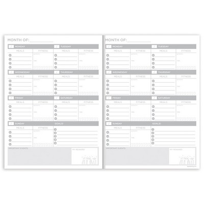 Golden Design Food & Fitness 7.5"x10.25" Weekly Healthy Living Planner