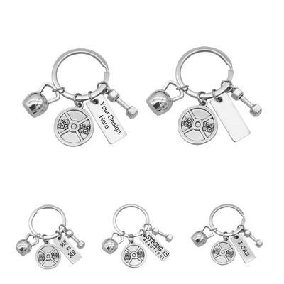 Fitness Gym Charm Keychains With Quotes