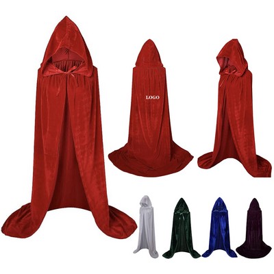 Velvet Hooded Cloak for Costume Events