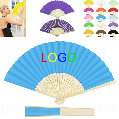 Paper Folding Fans With Bamboos (Full Color Printing)