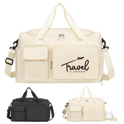 Travel Duffel Bag With Shoes Compartment