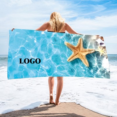 28"X 56" Starfish Sublimation Microfiber Sand Proof Beach Towel