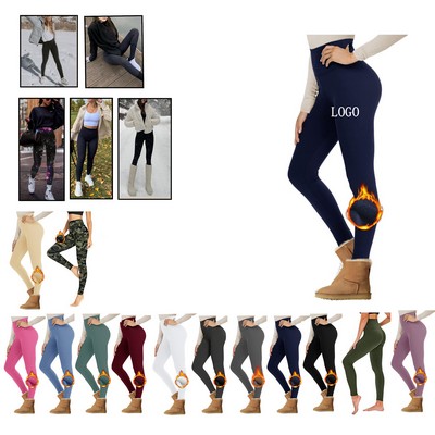 Warm High-Waist Yoga Pants - Fleece Leggings