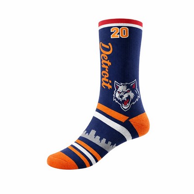 Basketball Socks W/Cushion Jacquard Weave 144-Needle Calf